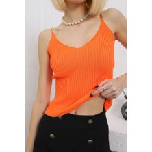 Han Raiment Zincirli Triko Atlet Crop