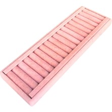 Özer Kutu Bilezik & Bileklik & Kelepçe Pembe Süet Standı-Tablası ve Düzenleyici Uzun 11X34 cm