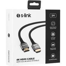 S-Lınk SLX-HD4K03 3 mt Metal V2.0 4K (4096*2160) 60Hz HDMI Kablo