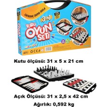 Toru Toys Toru 3 In 1 Çantalı Oyun Seti Satranç-Dama-Tavla