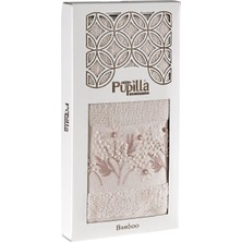 Pupilla Collection Luiza Penye El Işi Nakışlı 50*90 Tekli Yüz Havlusu(Kutulu) Yıldız Desen - Bej