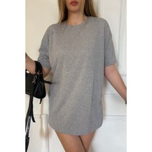 Yakamel Kadın Penye Nefes Alan Oversize T-Shirt