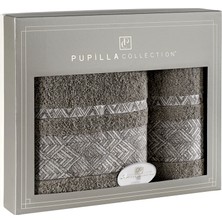 Pupilla Collection Ares  Pamuk 2'li Banyo Havlu Seti (50*90+70*140) - Kahve
