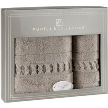 Pupilla Collection Elmira Penye El Işi 2'li Banyo Havlu Seti (50*90+70*140) - Kahve