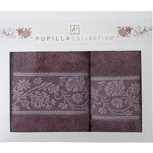 Pupilla Collection Bella  Pamuk 2'li Banyo Havlu Seti (50*90+70*140) - Mor