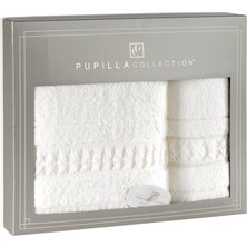 Pupilla Collection Elmira Penye El Işi 2'li Banyo Havlu Seti (50*90+70*140) - Ekru