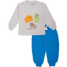 Bebelop Erkek Çocuk Şişme Sevimli Hayvan Aplikeli 2'li Alt Üst Takım