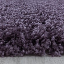 Carpettex Yuvarlak Halı Yumuşak Yüksek Havlı 30 mm Shaggy Salon Halısı Düz Mor Lila Renkli