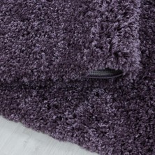 Carpettex Yuvarlak Halı Yumuşak Yüksek Havlı 30 mm Shaggy Salon Halısı Düz Mor Lila Renkli