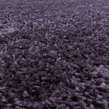 Carpettex Yuvarlak Halı Yumuşak Yüksek Havlı 30 mm Shaggy Salon Halısı Düz Mor Lila Renkli