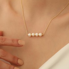 Nox Jewelry 925 Ayar Gümüş Creamrose Tatlısu Incisi Kolye-8mm