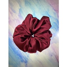 Mois Acs Mois Atelier Bordo Saten Kumaş Lastikli Kadın Simit Saç Tokası  Bayramlık