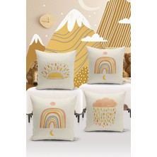 Bertille Home Çocuk Bebek Çift Tarafı Dijital Baskılı  4'lü Kırlent Kılıfı Seti  (Kids Children Cushion Cover)