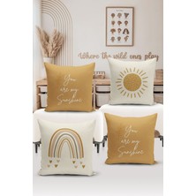 Bertille Home Çocuk Bebek Çift Tarafı Dijital Baskılı  4'lü Kırlent Kılıfı Seti  (Kids Children Cushion Cover)