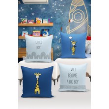 Bertille Home Çocuk Bebek Çift Tarafı Dijital Baskılı  4'lü Kırlent Kılıfı Seti  (Kids Children Cushion Cover)