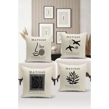Bertille Home Sanat Serisi Çift Tarafı Dijital Baskılı  4'lü Kırlent Kılıfı Seti  (Art Cover Set)