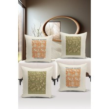 Bertille Home Sanat Serisi Çift Tarafı Dijital Baskılı  4'lü Kırlent Kılıfı Seti  (Art Cover Set)