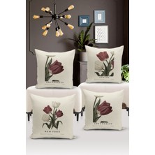 Bertille Home Sanat Serisi Çift Tarafı Dijital Baskılı  4'lü Kırlent Kılıfı Seti  (Art Cover Set)