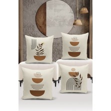 Bertille Home Minimalist Serisi Çift Tarafı Dijital Baskılı  4'lü Kırlent Kılıfı Seti  (Minimalist Cover Set)