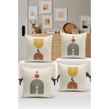 Bertille Home Minimalist Serisi Çift Tarafı Dijital Baskılı  4'lü Kırlent Kılıfı Seti  (Minimalist Cover Set)