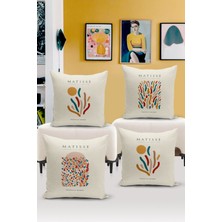 Bertille Home Sanat Serisi Çift Tarafı Dijital Baskılı  4'lü Kırlent Kılıfı Seti  (Art Cover Set)