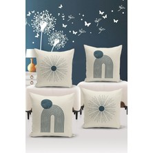 Bertille Home Minimalist Serisi Çift Tarafı Dijital Baskılı  4'lü Kırlent Kılıfı Seti  (Minimalist Cover Set)