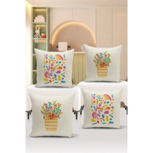 Bertille Home Çocuk Bebek Çift Tarafı Dijital Baskılı  4'lü Kırlent Kılıfı Seti  (Kids Children Cushion Cover)