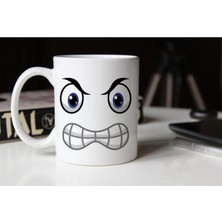 Azresa Kızgın Emojili Beyaz Kupa Tfem-03