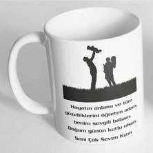 Azresa Babaya Hediye Baskılı Doğum Günü Hediyesi Baskılı Kupa Bardak