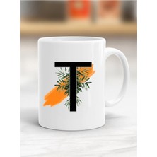 Azresa Beyaz T Harfi Baskılı Kupa Bardak