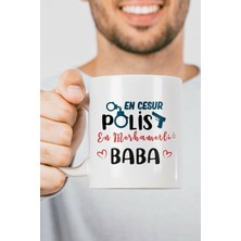Azresa Polis Babaya Hediye Özel Esprili Kupa Bardak Baskılı Kupa Bardak