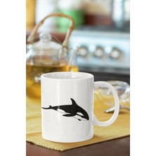 Azresa Balina Silüeti Baskılı Porselen Kupa