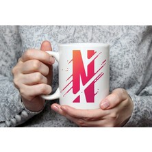 Azresa Özel Tasarım N Harfli Beyaz Porselen Kupa Tfsp-14