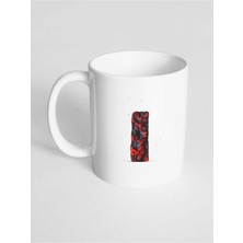 Azresa I Harfi Baskılı Kor Alevli Desenli Dekoratif - Baş Harf Baskılı Kupa Bardak