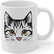 Azresa Pembe Burunlu Kedi Baskılı Kupa