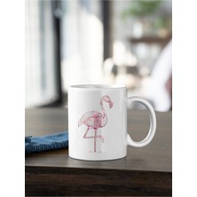 Azresa Desenli Renkli Flamingo Baskılı Kupa