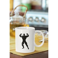 Azresa Kaslı Adam Silüeti Baskılı Porselen Kupa Bardak