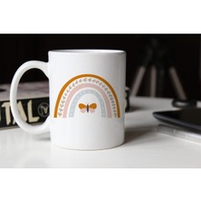 Azresa Özel Tasarım- Bohem Gökkuşağı Baskılı Beyaz Kupa BARDAK-005 Tfkr