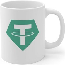 Azresa Beyaz Tether Baskılı Kupa