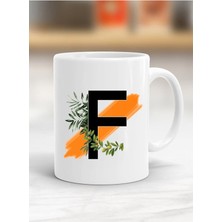 Azresa Beyaz F Harfi Baskılı Kupa Bardak