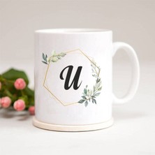 Azresa U Harfli Çerçeveli Baskılı Kupa Bardak