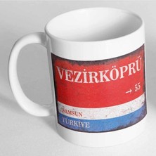 Azresa Samsun Vezirköprü Sokak Tabelası Baskılı Kupa Bardak