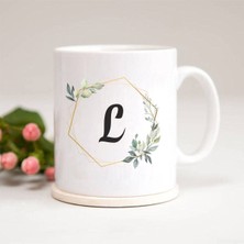 Azresa L Harfli Çerçeveli Baskılı Kupa Bardak