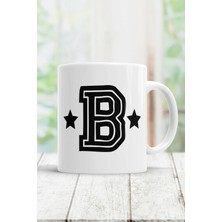 Azresa Beyaz B Harfi Baskılı Kupa Bardak