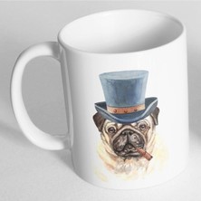Azresa Pug Melon Şapkalı Baskılı Kupa Bardak BDH552