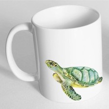 Azresa Caretta Caretta Kaplumbağa Resim Baskılı Kupa Bardak