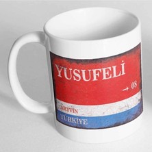 Azresa Artvin Yusufeli Sokak Tabelası Baskılı Kupa Bardak