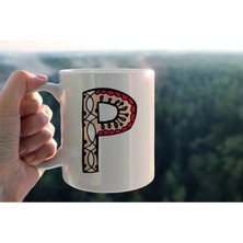 Azresa Özel Tasarım P Harfli Porselen Kupa Tfhr-19