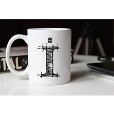 Azresa Özel Çizim I Harfli Porselen Kupa Tfshr-11