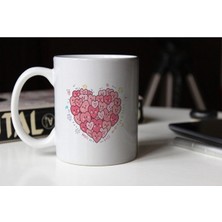 Azresa Emoji Kalp Temalı Beyaz Kupa Tfc-15